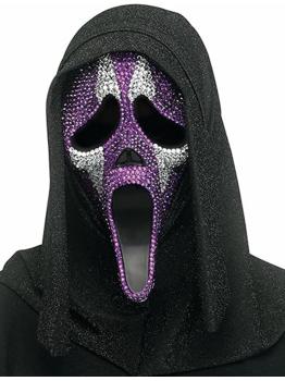 Máscara Brillante de Bufón Ghost Face – Terror con Estilo y Brillo
