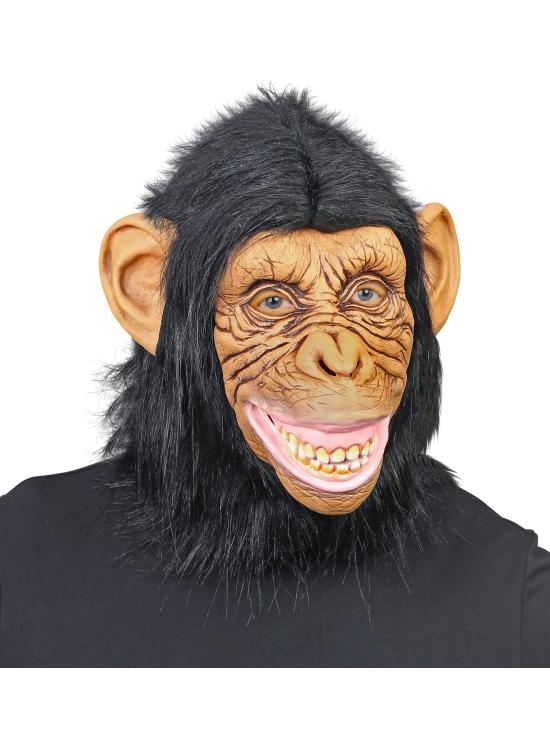 Máscara Chimpancé de Látex con Pelo – Widmann | Disfraz Adulto