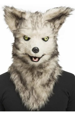 Máscara con Mandíbula Móvil de Animal Lobo adulto