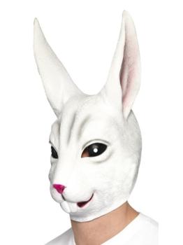 Máscara Conejo Blanco Alicia de látex para adulto