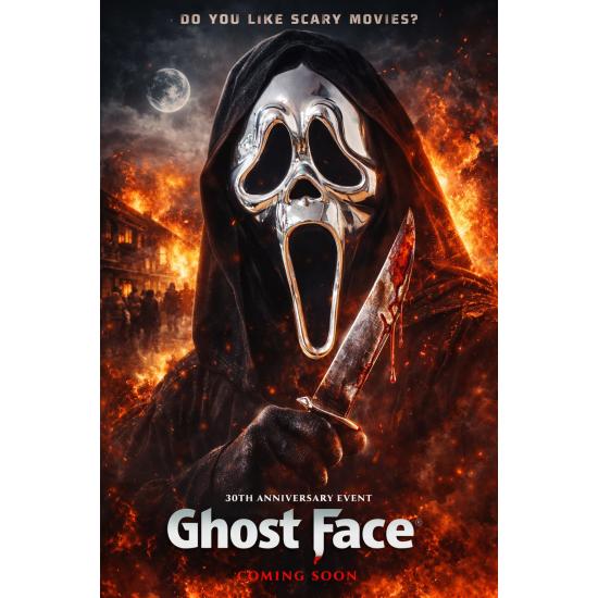 Máscara cromada Ghost Face® para adulto