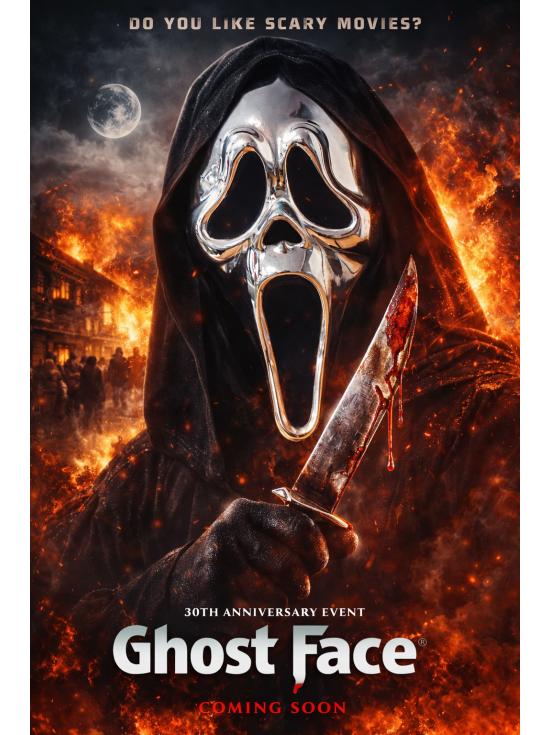 Máscara cromada Ghost Face para adulto