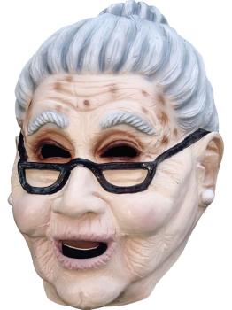 Máscara de Abuela Anciana de Látex Ghoulish Talla Única