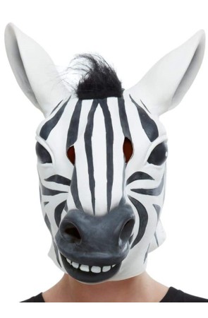 Máscara de Animal Cebra Latex adultos