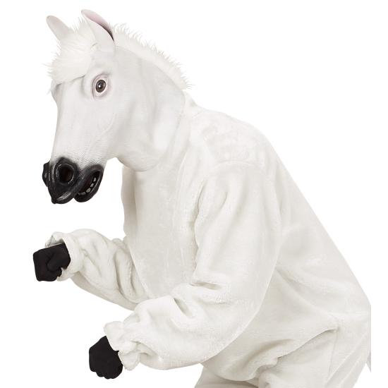 Máscara de Caballo para disfraz con Pelo blanca