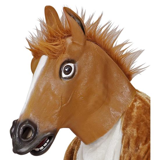 Máscara de Caballo para disfraz con Pelo marrón Máscara de Caballo para disfraz con Pelo marrón