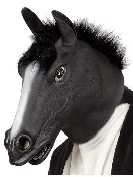 Máscara de Caballo para disfraz con Pelo negra