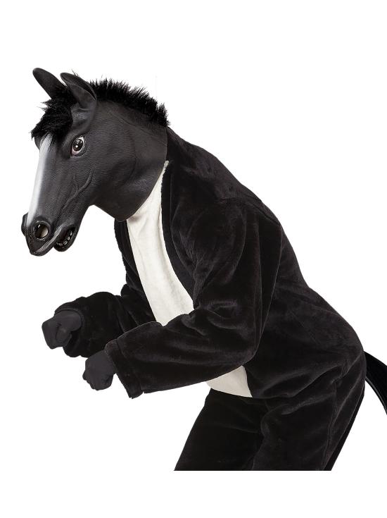 Máscara de Caballo para disfraz con Pelo negra