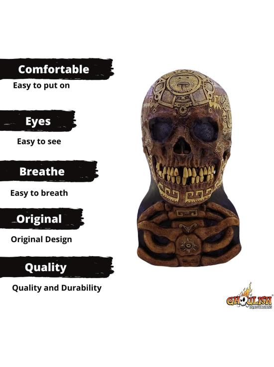 Máscara de Calavera Azteca para Adulto de Látex | Ghoulish Productions  Copiar