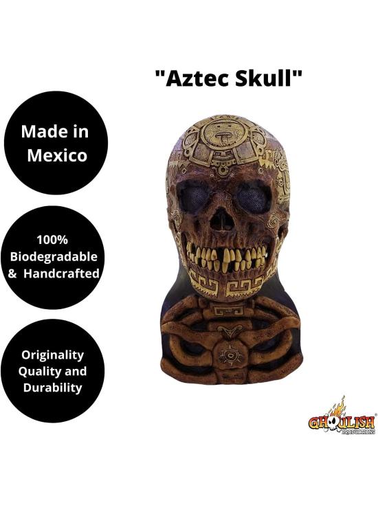 Máscara de Calavera Azteca para Adulto de Látex | Ghoulish Productions  Copiar