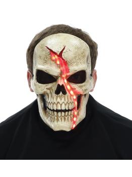 Máscara de calavera sangrante con luces