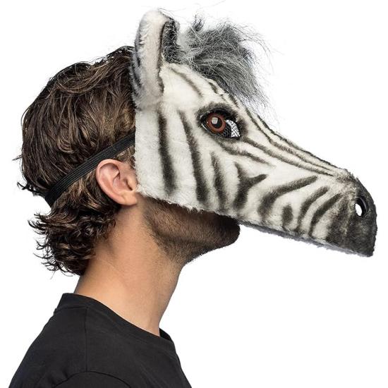 Máscara de Cebra con Pelo para adulto