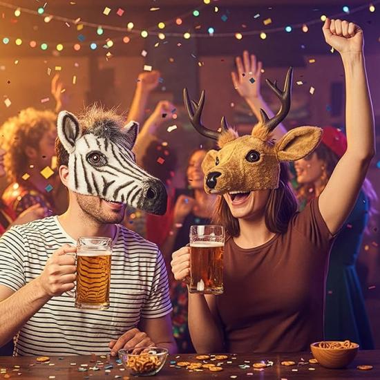 Máscara de Cebra con Pelo para adulto