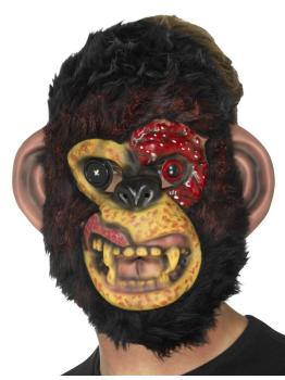 Máscara de chimpancé zombi, Negro, EVA con piel