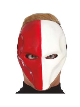 Máscara de color Rojo y Blanco para Adulto