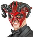 Máscara de diablo con cuernos negros, demonio