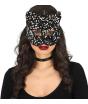 Máscara de gato con lentejuelas plateadas – Accesorio de disfraz – Cosplay para Halloween – Tema(s):