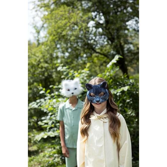 Máscara de Gato Gris Realista para Adultos