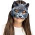 Máscara de Gato Gris Realista para Adultos