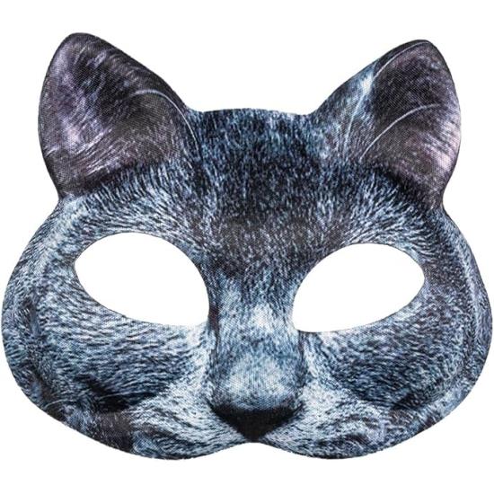 Máscara de Gato Gris Realista para Adultos