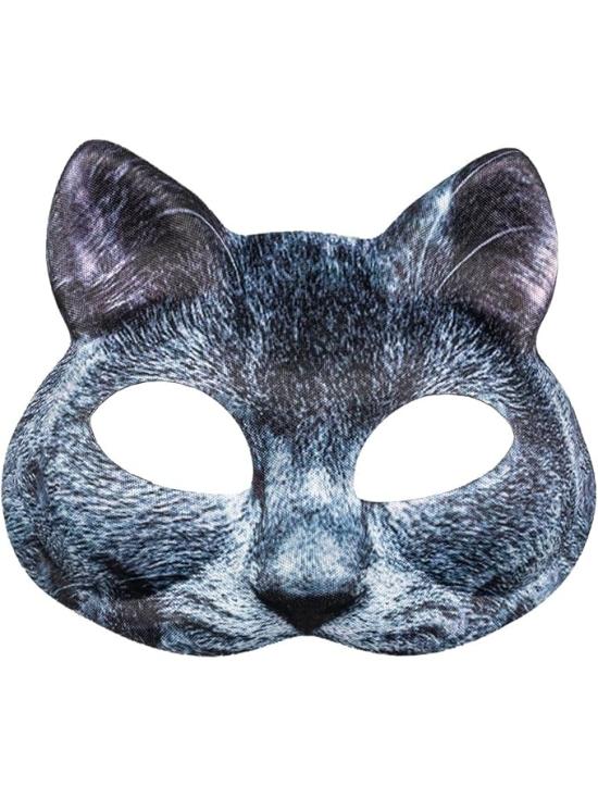 Máscara de Gato Gris Realista para Adultos