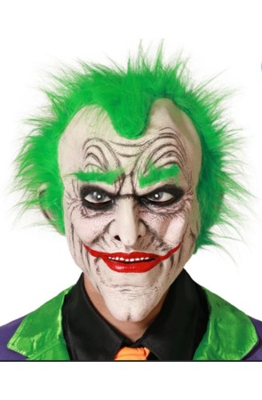 Máscara de Joker TDK con pelo de látex para adulto