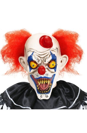 Máscara de payaso con pelo y gorro