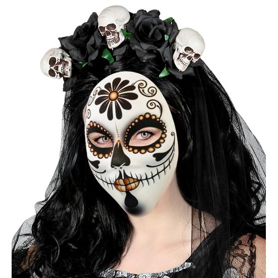 Máscara de Tela Señora Día de los Muertos Máscara de Tela Señora Día de los Muertos