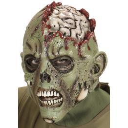 Máscara de zombie con cráneo abierto para adulto