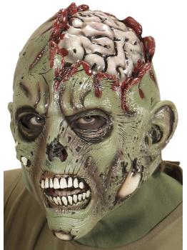 Máscara de zombie con cráneo abierto para adulto