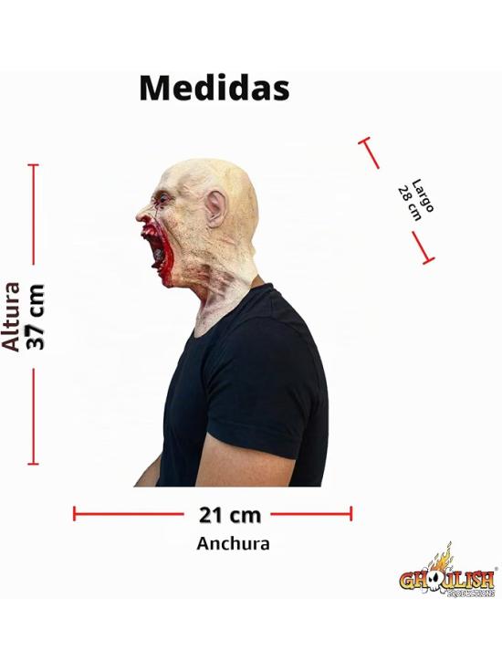 Máscara Zombie Infectado de Látex Ghoulish Productions Adulto