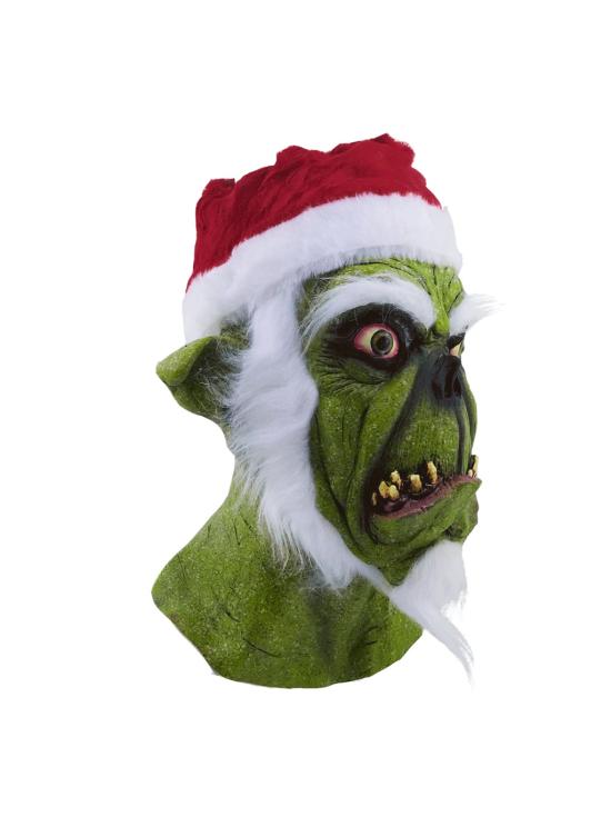 Máscara del Grinch de Látex Green Santa con Cuello Largo – Ghoulish Productions