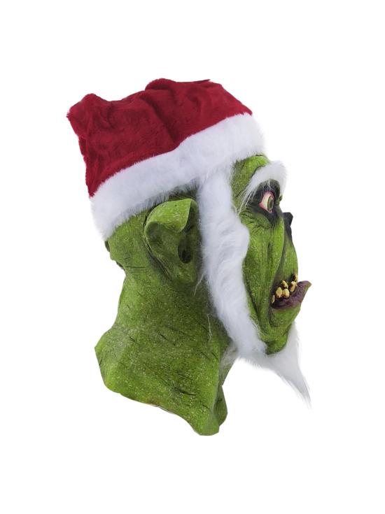 Máscara del Grinch de Látex Green Santa con Cuello Largo – Ghoulish Productions