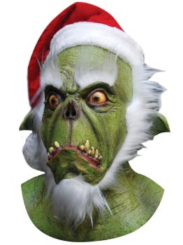Máscara del Grinch de Látex Green Santa con Cuello Largo – Ghoulish Productions