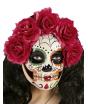 Máscara Dia de Los Muertos decorada Rosas Rojas