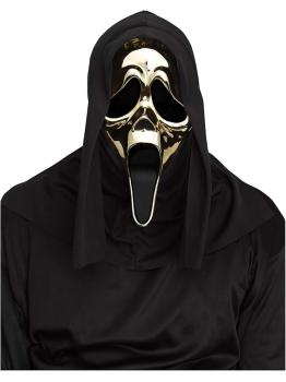 Máscara GhostFace Gold Chrome con Cubierta – PVC Duro Cromado