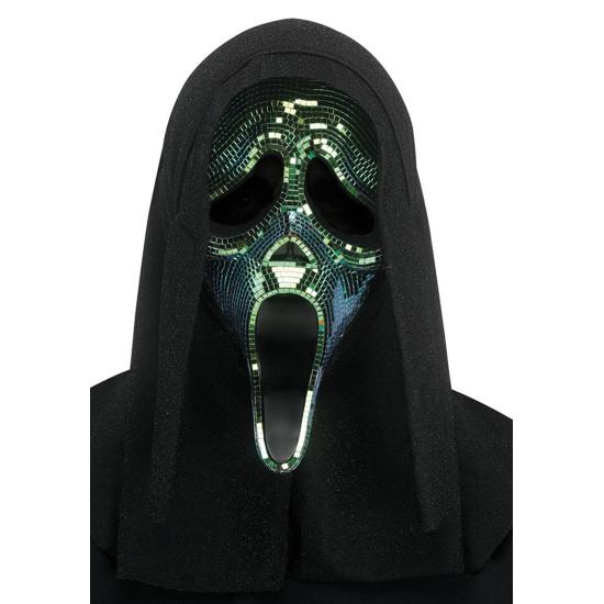 Máscara Ghost Face Oil Slick Disco – Terror con Reflejos de Fiesta