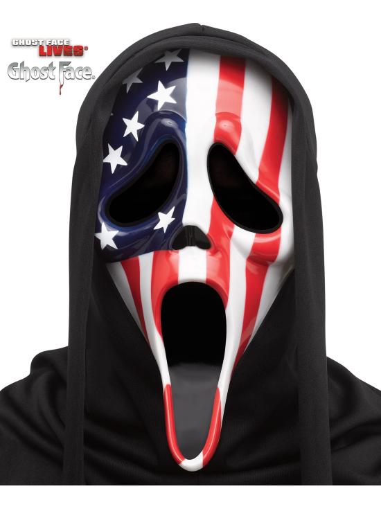 Máscara Ghost Face Patriótica – Terror Clásico con Estilo Americano