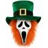 Máscara Ghost Face® San Patricio con Pelo Naranja y Gorro de Duende