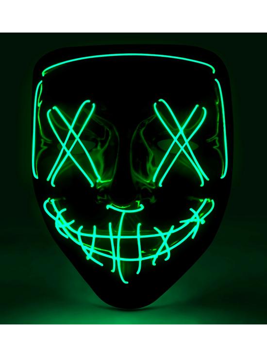 Máscara LED aterradora, cara brillante, psicópata, demonio, Halloween
