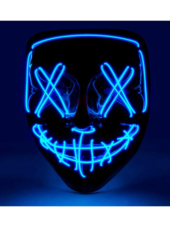 Máscara LED aterradora, cara brillante, psicópata, demonio, Halloween