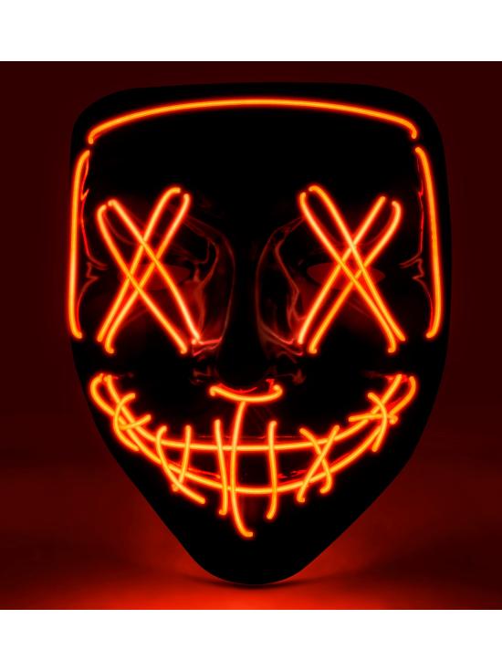 Máscara LED aterradora, cara brillante, psicópata, demonio, Halloween