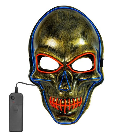 Máscara LED calavera, cara brillante, calavera, esqueleto, demonio, Halloween Máscara LED calavera, cara brillante, calavera, esqueleto, demonio, Halloween