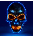 Máscara LED calavera, cara brillante, calavera, esqueleto, demonio, Halloween
