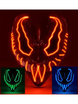 Máscara LED monstruo, cara brillante, mueca de miedo, demonio, Halloween