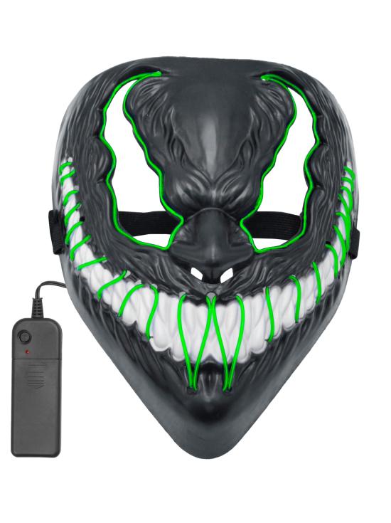 Máscara LED monstruo, cara brillante, mueca de miedo, demonio, Halloween