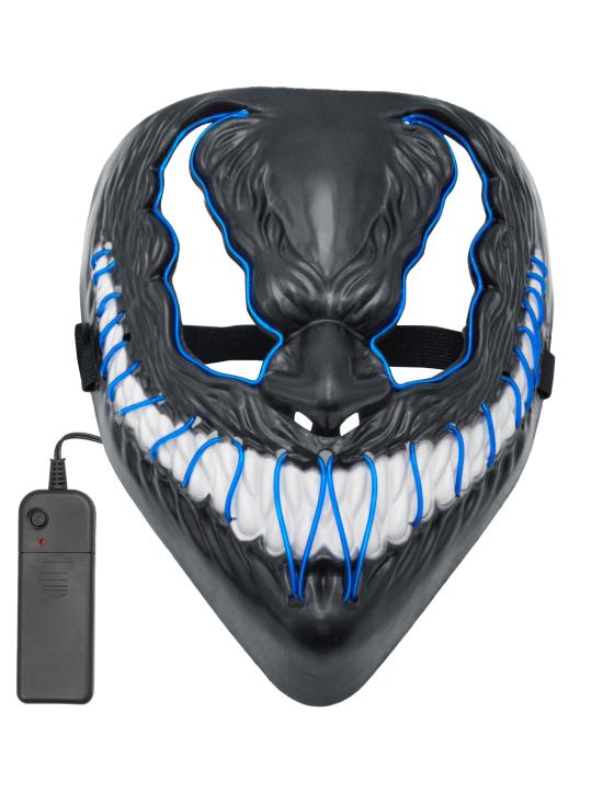 Máscara LED monstruo, cara brillante, mueca de miedo, demonio, Halloween