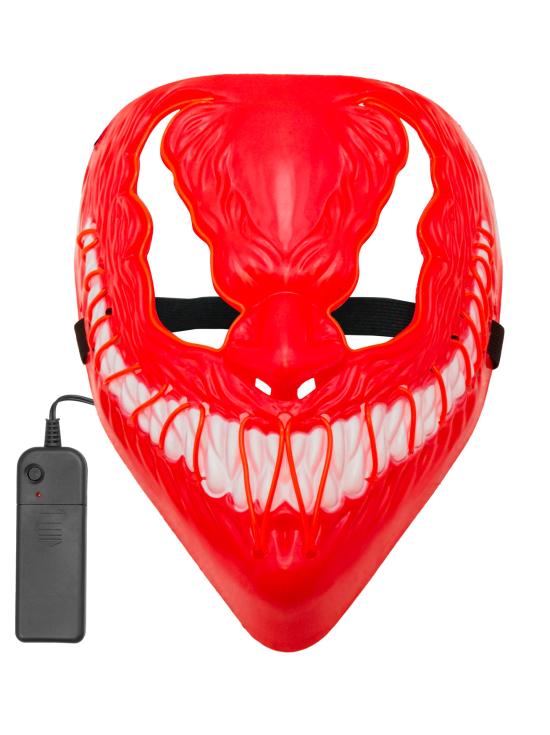 Máscara LED monstruo, cara brillante, mueca de miedo, demonio, Halloween