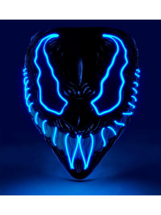 Máscara LED monstruo, cara brillante, mueca de miedo, demonio, Halloween