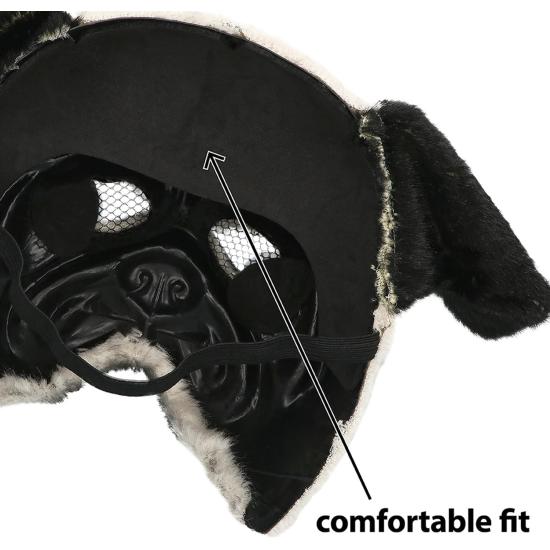 Máscara realista de perro (carlino) – Disfraz divertido y llamativo